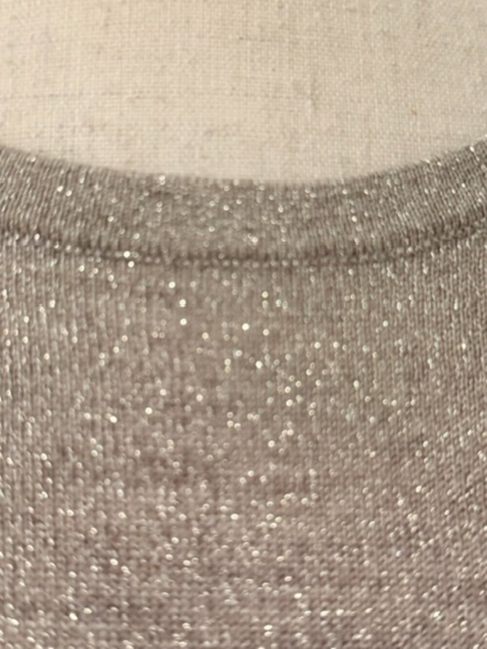 RSVP by Talbots Women Top Metallic Beige Merino Wool Bell Sleeves Petite Med EUC - Picture 13 of 16